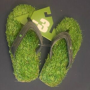 Green Grass Flip Flops